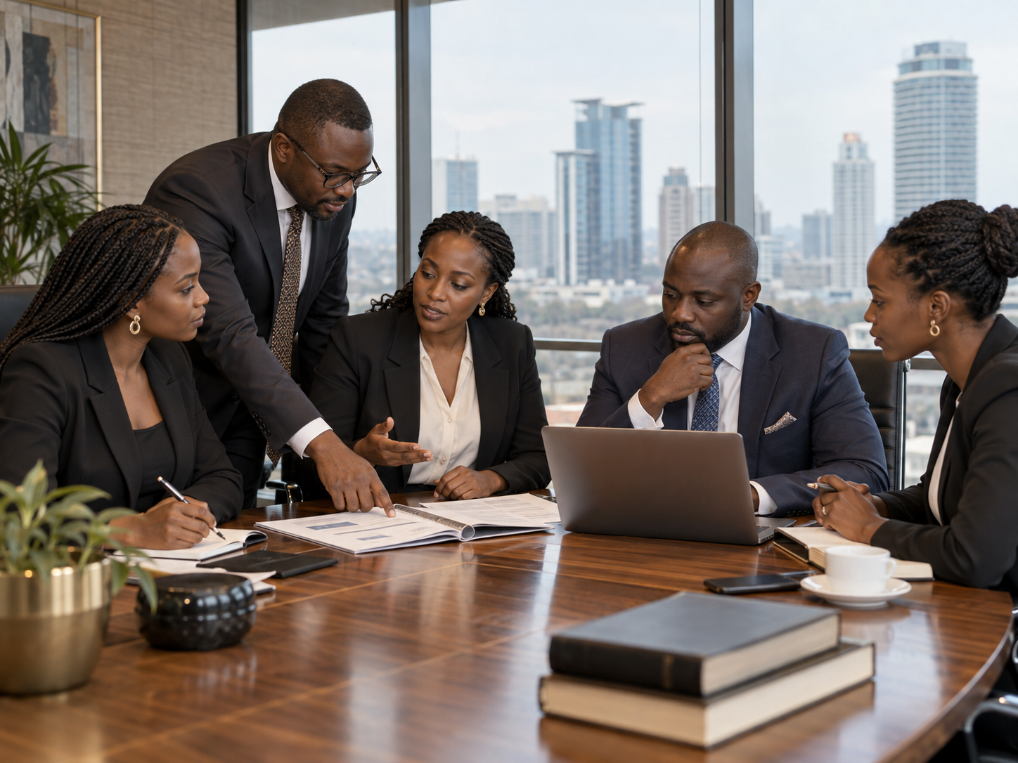 Kenyan advocates and business leaders in a strategic legal meeting.